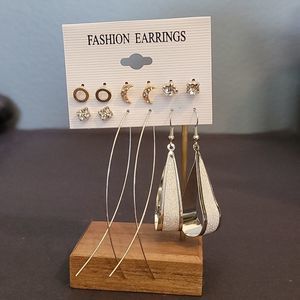 🪦 5/$30 6 Piece Silver & Gold Earing Set